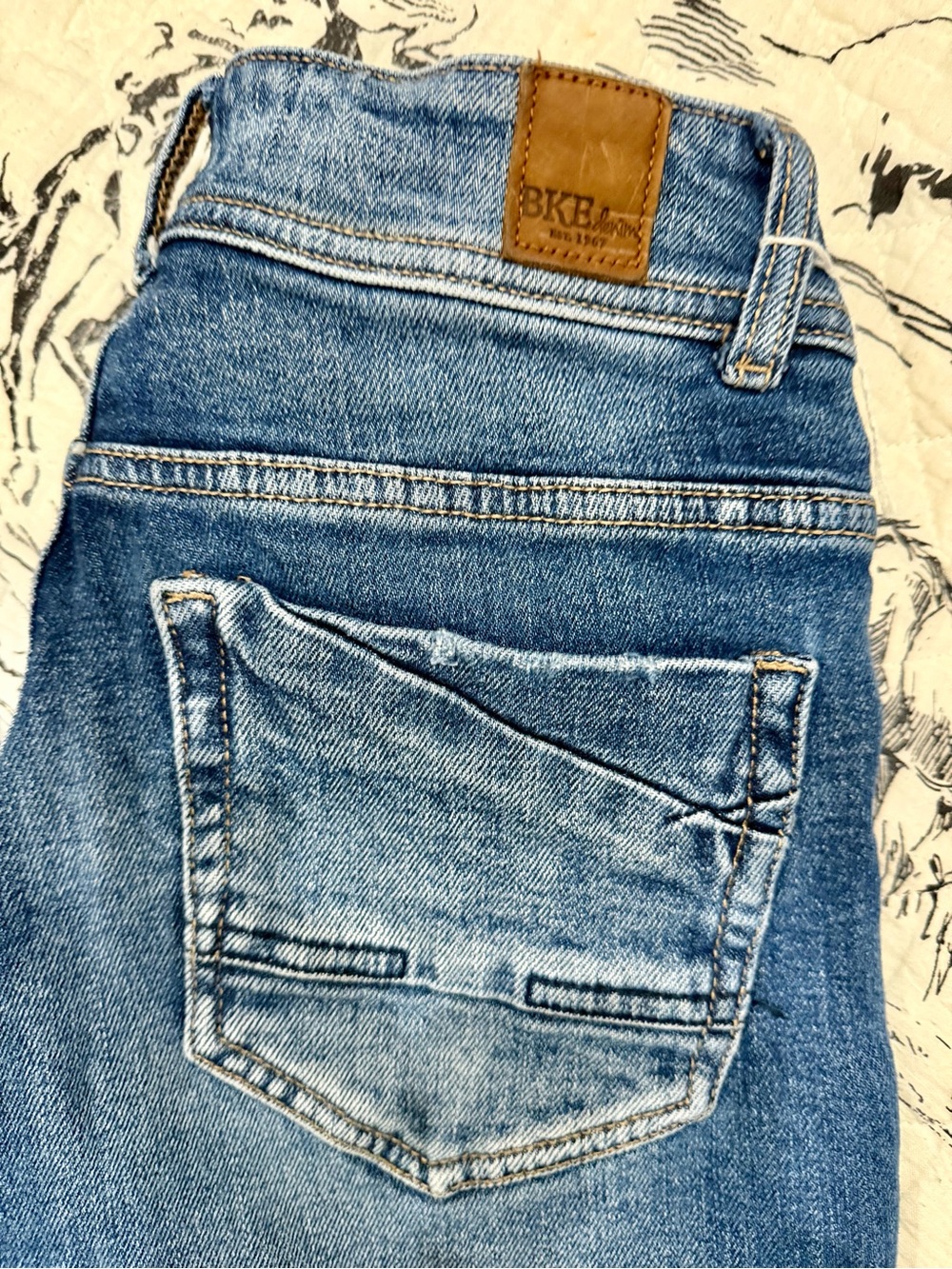 BKE “Stella” Mid-Rise-Slim Fit-Flare Classic Blue Women’s Jeans Size 24 - Picture 2 of 7